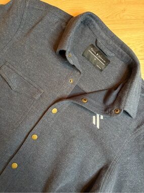 Fossa Apparel Navy Shirt Jacket Oversized Medium Thick Cotton Blend